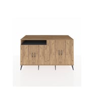 Kronos Konsol 4 Raflı 4 Kapaklı 176x59x99 Çam-Çam/Antrasit