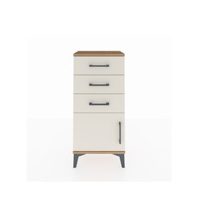Arges Komodin 3 Çekmeceli Tek Kapaklı 44x30x96 Çam-Aytaşı
