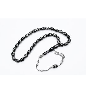 Oltu Taşı Beyzi Model Burgu  İşlemeli Tespih