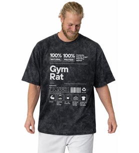 Gym Rat Fitness Bodybuilding Sporcu Gym Baskılı Unisex Oversize Vintage Yıkamalı Tişört