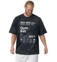 Gym Rat Fitness Bodybuilding Sporcu Gym Baskılı Unisex Oversize Vintage Yıkamalı Tişört