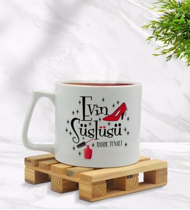 BK Gift Kişiye Özel Evin Süslüsü Tasarımlı Middle Beyaz Kupa Bardak Model 2