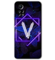 Redmi Note 12 Pro 4G Kılıf HD Desen Baskılı Kılıf - Dark Neon Yaprak V Harfi