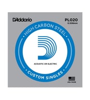 Daddario PL020 Elektro & Akustik Tek Tel 0.020 İnç - Çelik