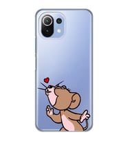 Xiaomi Mi 11 Lite Uyumlu Tom ve Jerry Öpücük Desenli Şeffaf Telefon Kılıfı