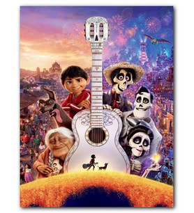 Cakatablo MDF (Ahşap) Tablo Coco Dev Gitar ve Tüm Karakterler