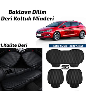 Opel Astra K 2015-2020 Arası Siyah Deri Oto Koltuk Minderi