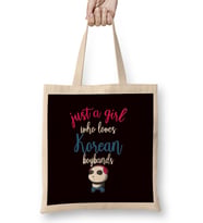 Girl Who Loves Korean Boybands K-Pop Korea Pop Music Panda Bez Çanta Uzun Saplı