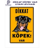 Sevimli Köpek Rottweiler Dikkat Köpek Var Levha (20x13 cm)