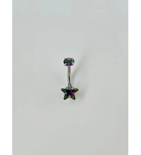 Mistik Topaz Taşlı Yıldız Detaylı Göbek Piercing - Pg0038