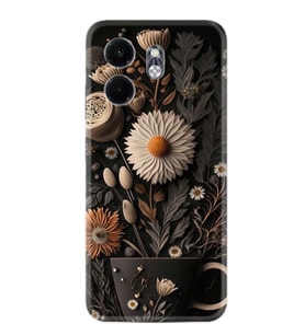 Infinix Hot 50i Kılıf Boutique Baskılı Resimli Kahve Çiçek Pcode -095
