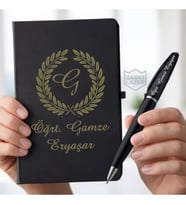 İsme Özel Metal Kalem Ve Ajanda Kapaklı Defter - Erkek Kadın Hediye Seti