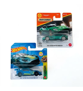 2 Araç Set - Hot Wheels 2024 Aston Martin Vantage GT3 & Matchbox 2025 Aston Martin Vanquish - JJH55 - JHN46
