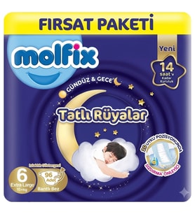 Molfix Tatlı Rüyalar 6 Beden Bebek Bezi 48x2 96 Adet