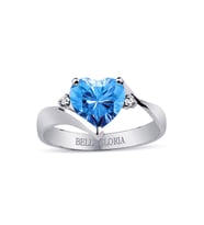 Bella Gloria Pırlanta Mavi Topaz Aşk Yüzüğü (GPY0009)
