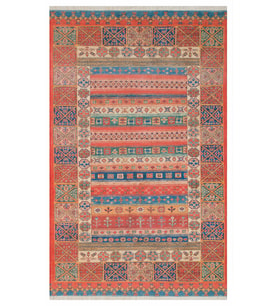 Bespoky Eberndorf Mavi Patchwork Pamuklu El Dokuması Alan Halısı