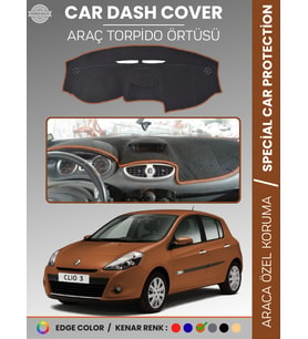 RENAULT CLIO 3 (2009-2014) Torpido Örtüsü Ön Göğüs Koruma Torpido Koruma Birebir Uyum Kaymaz