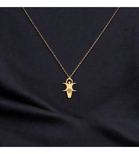 Kişiye Özel Üçlü Spiral Ay Tanrıçası Kolye 925K Gümüş (Gold)