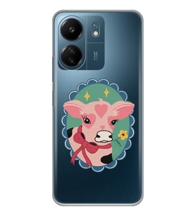 Xiaomi Redmi 13C Uyumlu İnek Tasarımlı Şeffaf Telefon Kılıfı