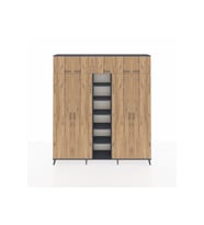 Arges Dolap 18 Raflı 9 Kapaklı 220x30x243 Antrasit-Çam/Antrasit