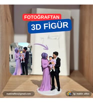 MakinaFleo Kişiye Özel Çekirdek Aile 3D Figür (20cm)