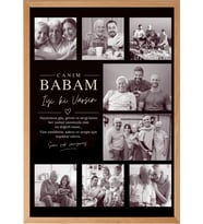"Canım Babam" Özel Siyah-Beyaz Fotoğraflı Hediyelik Ahşap Çerçeve - Anılarınızı Ölümsüzleştirin