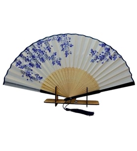 Japon Bambu Kumaş Yelpaze Çanta Boy Stant Hediyeli No.3