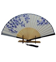 Japon Bambu Kumaş Yelpaze Çanta Boy Stant Hediyeli No.3 (Karışık)
