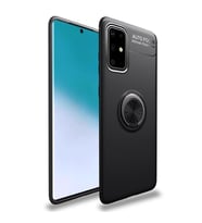 Samsung Galaxy A71 Kılıf Yüzüklü Magnetli Ravel Case (Siyah)