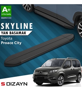S-Dizayn Toyota Proace City Kısa Şase Skyline Siyah Yan Basamak 203 Cm 2018 Üzeri A+ Kalite