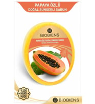 Biobiens Papaya Özlü Duş ve Cilde Özel Doğal Süngerli Sabun