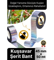 Premium Dayanıklı Yansıtıcı Kuş Kondurmaz Uzaklaştırıcı Hologramlı Kuşsavar Şerit Bant 45 mm x 50 mt