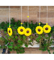 5 li Günebakan Çiçeği Dekorlu Balkon Bahçe Duvar Dekor