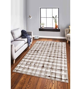 Bej Spor Kaymaz Tabanlı Makinede Yıkanabilir Halı FV008 - 100 x 160 cm