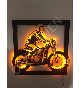Motorsiklet Led Işıklı Tablo
