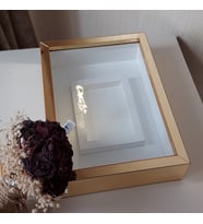 25X35 GOLD LEDLİ FOTOĞRAF BÖLÜMLÜ ANI ÇERÇEVESİ- NİŞAN SÖZ GÜLLERİNİZ İÇİN ÇERÇEVELER