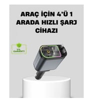 Mey İthalat® Araç Şarj Cihazı 66W 4 Portlu Hızlı Şarj ve LED Işıklı