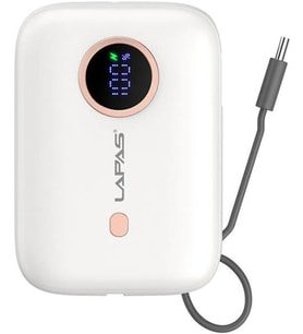Taşınabilir Powerbank 10.000mAh LP-PW001 Dijital LED Göstergeli Type-C Kablolu Beyaz