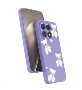 Coverzone Xiaomi M?15T ?le Uyumlu Y�ksek Kalite �zel Tasar?m Kadife ?� Y�zey Silikon Lansman Telefon K?l?f? Lila-Ay?c?k