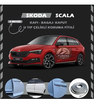 Skoda Scala Oto Araç Kapı Koruma Fitili 5metre Parlak Gri Renk