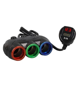Ayt Olesson 1633 12-24V 3Lü Usbli 120W 80Cm Kablolu Dijital Ekranlı Araç Oto Tır Çakmak Çoklayıcı Çakmaklık Çoğaltıcı