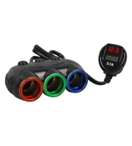 Ayt Olesson 1633 12-24V 3Lü Usbli 120W 80Cm Kablolu Dijital Ekranlı Araç Oto Tır Çakmak Çoklayıcı Çakmaklık Çoğaltıcı
