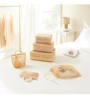 Ocean Home Textile 6'lı Bej Renk File Bavul İçi Düzenleyici Set