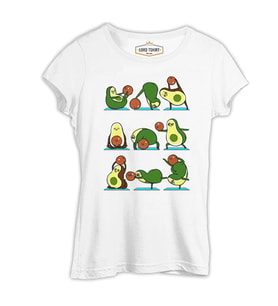 Yoga - Avocado Pozlar Beyaz Kadın Tshirt