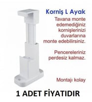 KORNİŞ - PLASTİK L AYAK - 3 KANALLI KORNİŞ DUVAR ASMA APARATI L ( 1 ADET FİYATIDIR )