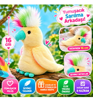 Peluş Papağan Pompom 16 cm