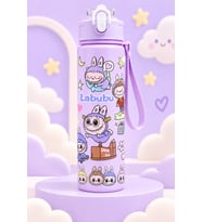 Sevimli Labubuuu Desenli Mor Lila 800 ml Suluk Matara