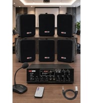 Lastvoice Black Large Paket-5 Hoparlör ve Anfi Anons Ses Sistemi Seti
