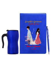 Sevgililer Gününe Özel Mavi Defter Kalem & Termos Mug Hediye Seti 27