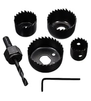 6 PARÇA BUAT AÇMA PANÇ SETİ 32-38-44-54MM &amp; 3/8 HEX ANAHTAR METAL AHŞAP PLASTİK DELİK AÇMA